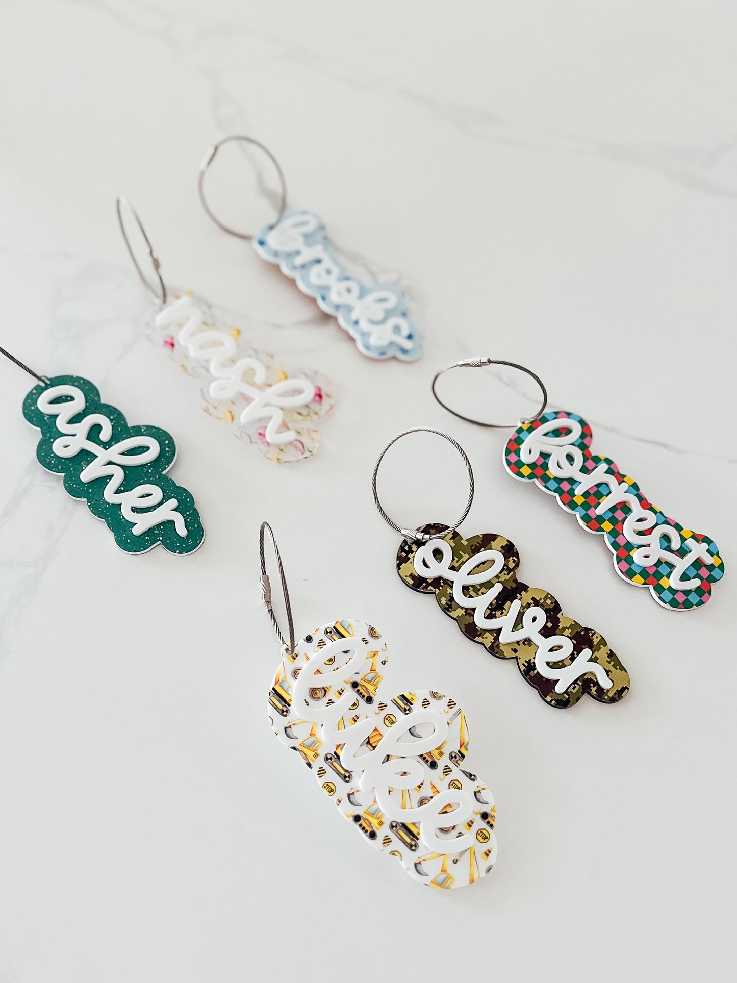 3D Custom Name Keychain | Kids Backpack Name Tag | Acrylic Name Tag | Personalized Name Tag | Birthday Gift | Diaper Bag Tag | Luggage Tag