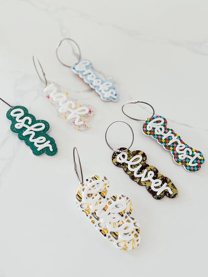 3D Custom Name Keychain | Kids Backpack Name Tag | Acrylic Name Tag | Personalized Name Tag | Birthday Gift | Diaper Bag Tag | Luggage Tag