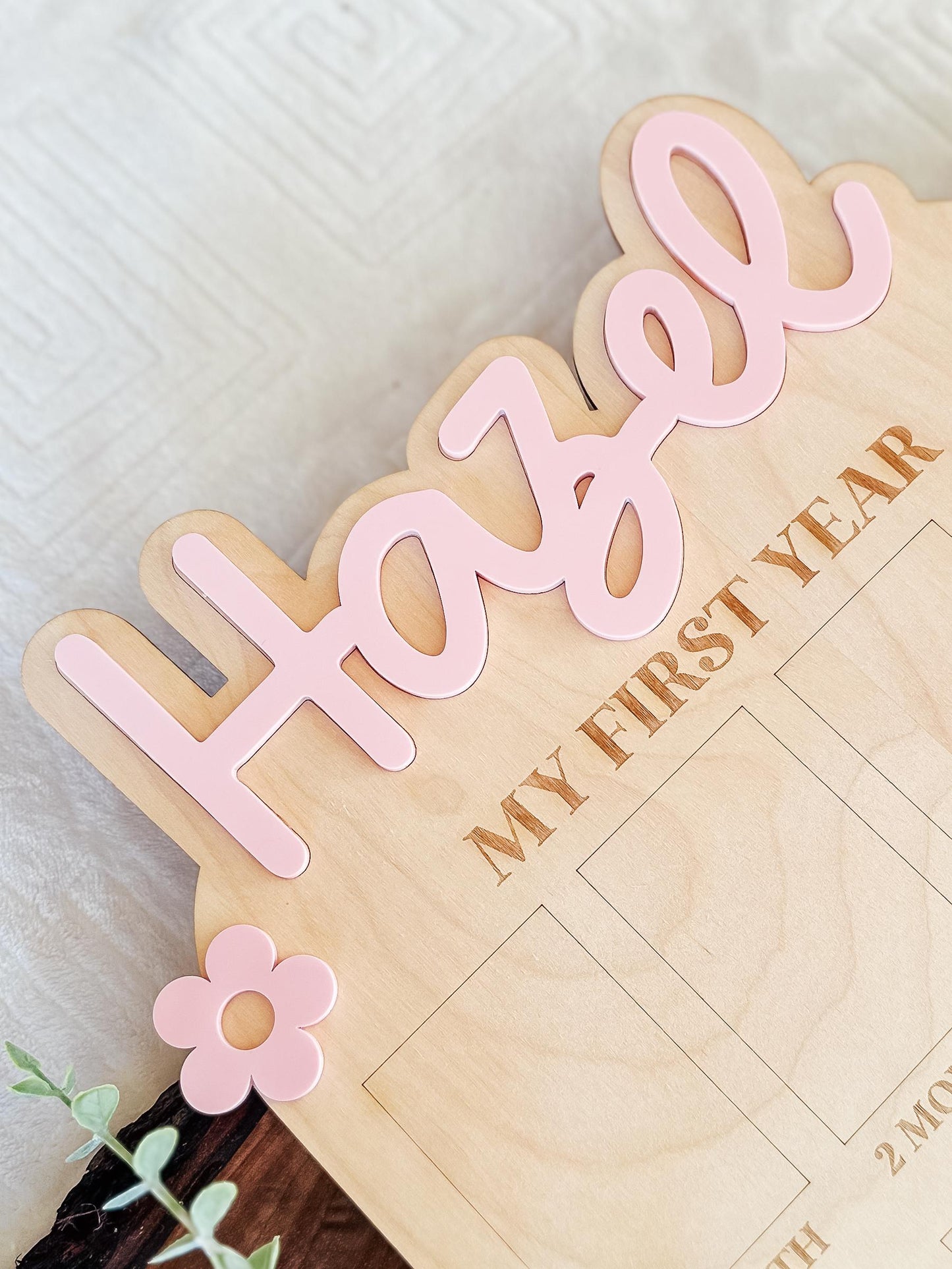Personalized My First Year Photo Sign | First Birthday Milestone Board | Birthday Decor | One Year Milestone Board | Custom Name Photo Frame