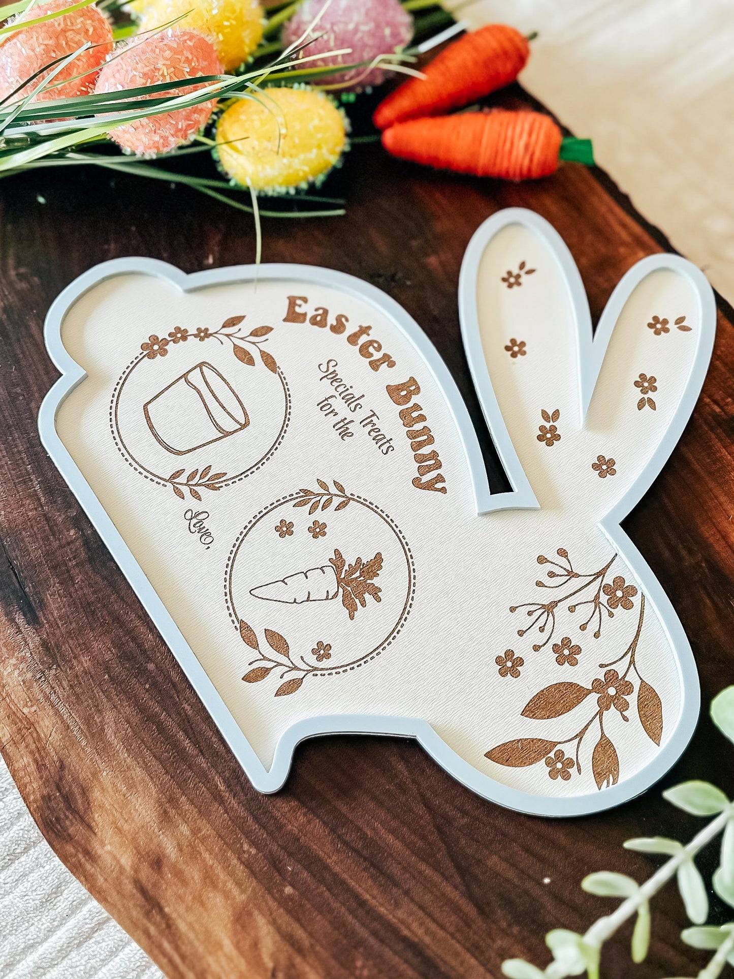 Personalized Easter Bunny Tray | Children Easter Gift | Easter Bunny Treat Tray | Tray for Easter | Kids Easter Activity, Easter Bunny Plate