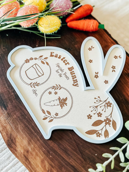 Personalized Easter Bunny Tray | Children Easter Gift | Easter Bunny Treat Tray | Tray for Easter | Kids Easter Activity, Easter Bunny Plate