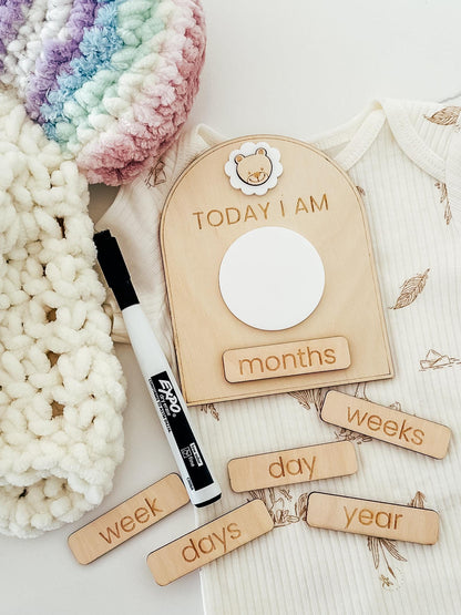 Baby Milestone Marker | Dry Erase Monthly Milestone Sign | Baby Milestone | Baby Shower Gift | Nursery Sign | Photo Prop | Baby Announcement