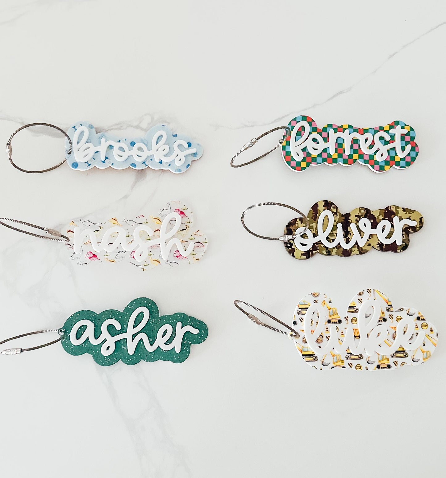 3D Custom Name Keychain | Kids Backpack Name Tag | Acrylic Name Tag | Personalized Name Tag | Birthday Gift | Diaper Bag Tag | Luggage Tag