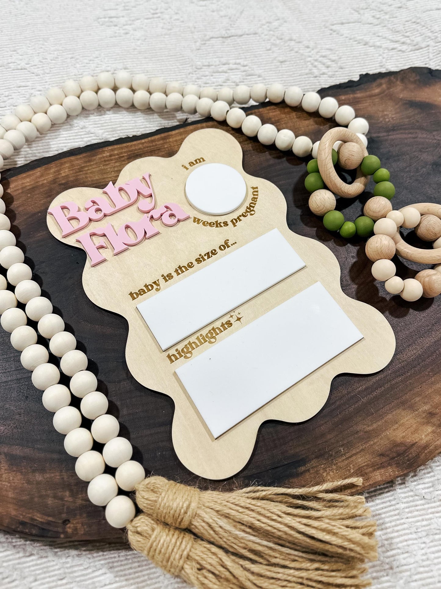 Personalized Pregnancy Milestone Board | Maternity Pregnancy Keepsake | Weekly Pregnancy Milestone Sign | Dry Erase Pregnancy Tracker Sign