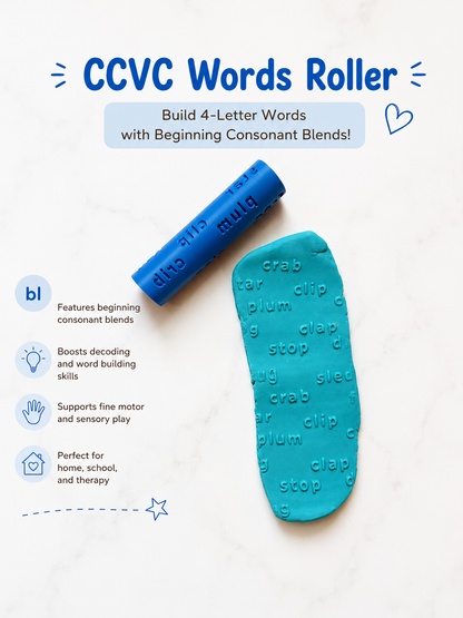 Play Dough Rollers | Alphabet, Numbers & Word Building | CVC, CVCe, CVCC, CCVC