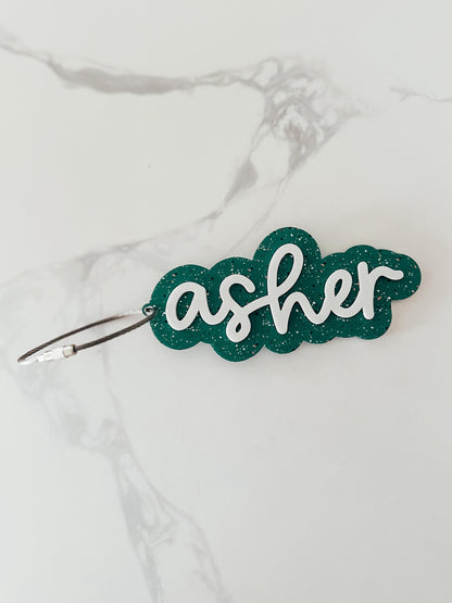 3D Custom Name Keychain | Kids Backpack Name Tag | Acrylic Name Tag | Personalized Name Tag | Birthday Gift | Diaper Bag Tag | Luggage Tag