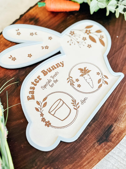 Personalized Easter Bunny Tray | Children Easter Gift | Easter Bunny Treat Tray | Tray for Easter | Kids Easter Activity, Easter Bunny Plate
