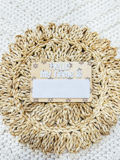 Hello My Name Is Sign | Custom Personalized Birth Announcement Sign | Wood Sign | Baby Name Announcement | Newborn Photo Prop Fresh 48 Sign