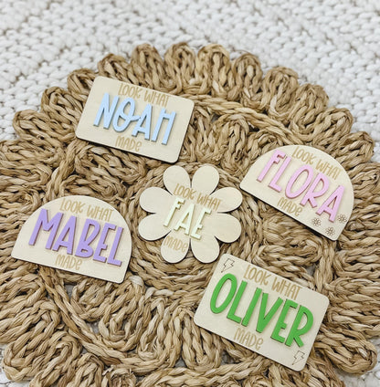 Look What I Made Personalized Fridge Magnet | Kids Art Display | Personalized Magnet | Custom Name Fridge Magnet | Schoolwork Organizer