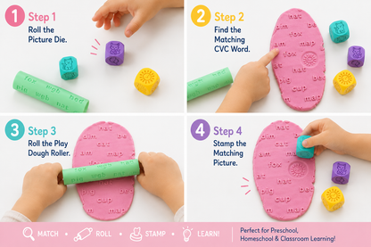 Play Dough Rollers | Alphabet, Numbers & Word Building | CVC, CVCe, CVCC, CCVC