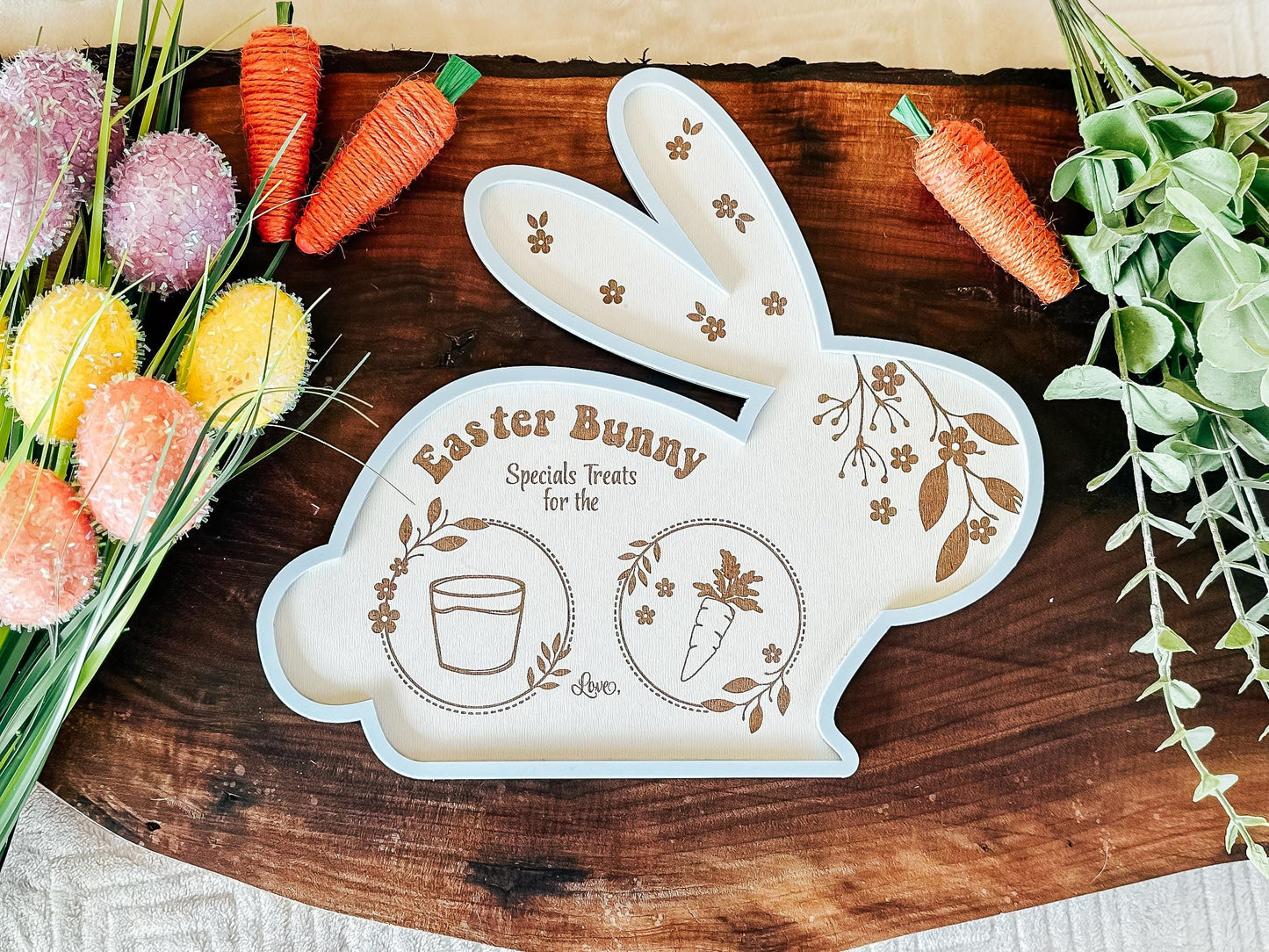 Personalized Easter Bunny Tray | Children Easter Gift | Easter Bunny Treat Tray | Tray for Easter | Kids Easter Activity, Easter Bunny Plate