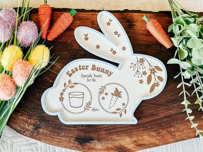 Personalized Easter Bunny Tray | Children Easter Gift | Easter Bunny Treat Tray | Tray for Easter | Kids Easter Activity, Easter Bunny Plate
