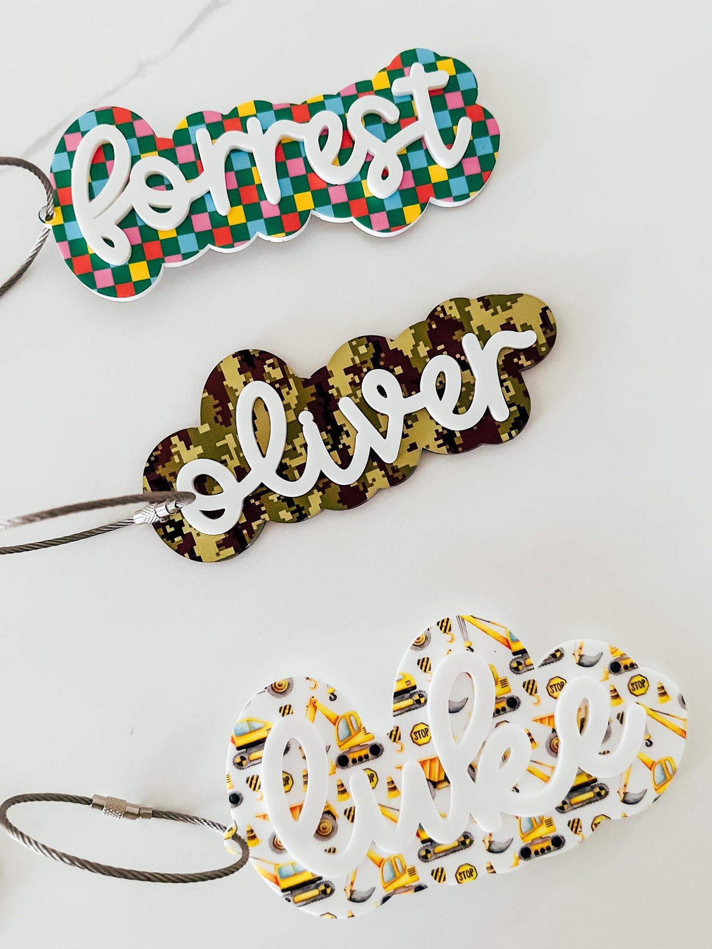 3D Custom Name Keychain | Kids Backpack Name Tag | Acrylic Name Tag | Personalized Name Tag | Birthday Gift | Diaper Bag Tag | Luggage Tag