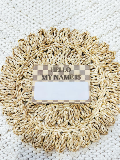 Hello My Name Is Sign | Custom Personalized Birth Announcement Sign | Wood Sign | Baby Name Announcement | Newborn Photo Prop Fresh 48 Sign