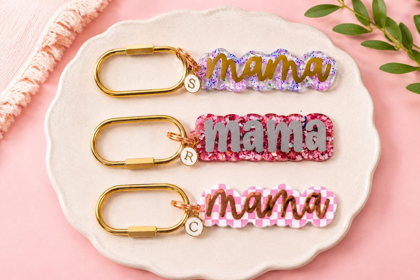 Personalized Mama Keychain