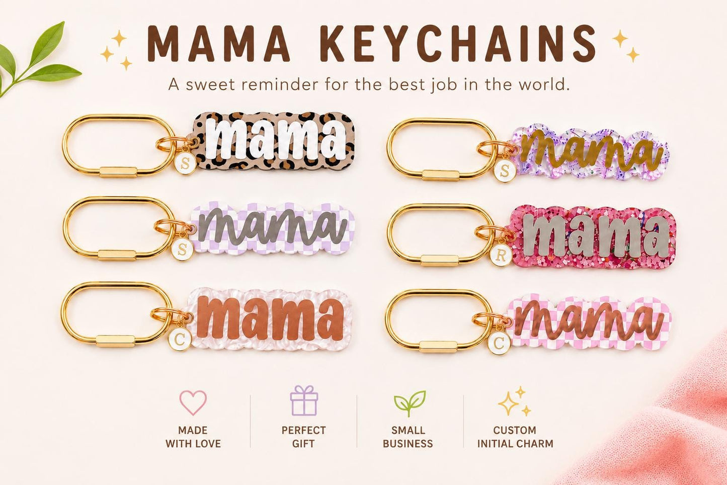 Personalized Mama Keychain