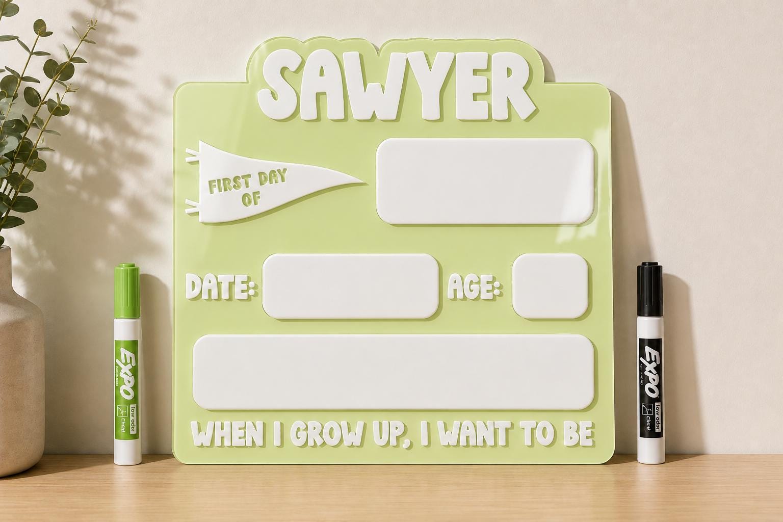 Personalized First Day of School Sign