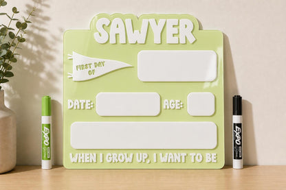 Personalized First Day of School Sign