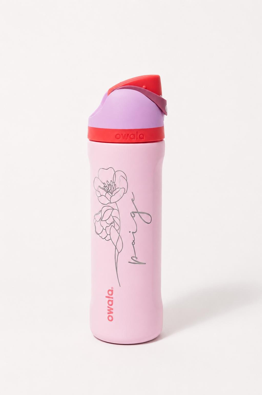 Personalized Floral Name Owala Water Bottle