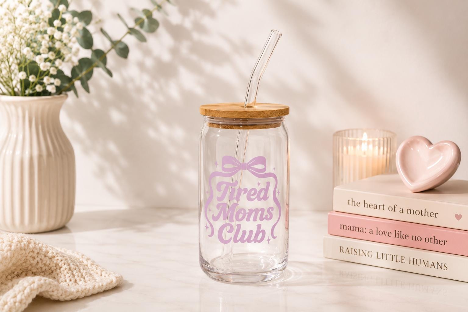 Tired Moms Club Glass Tumbler