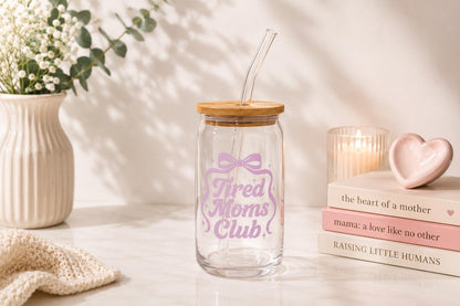 Tired Moms Club Glass Tumbler