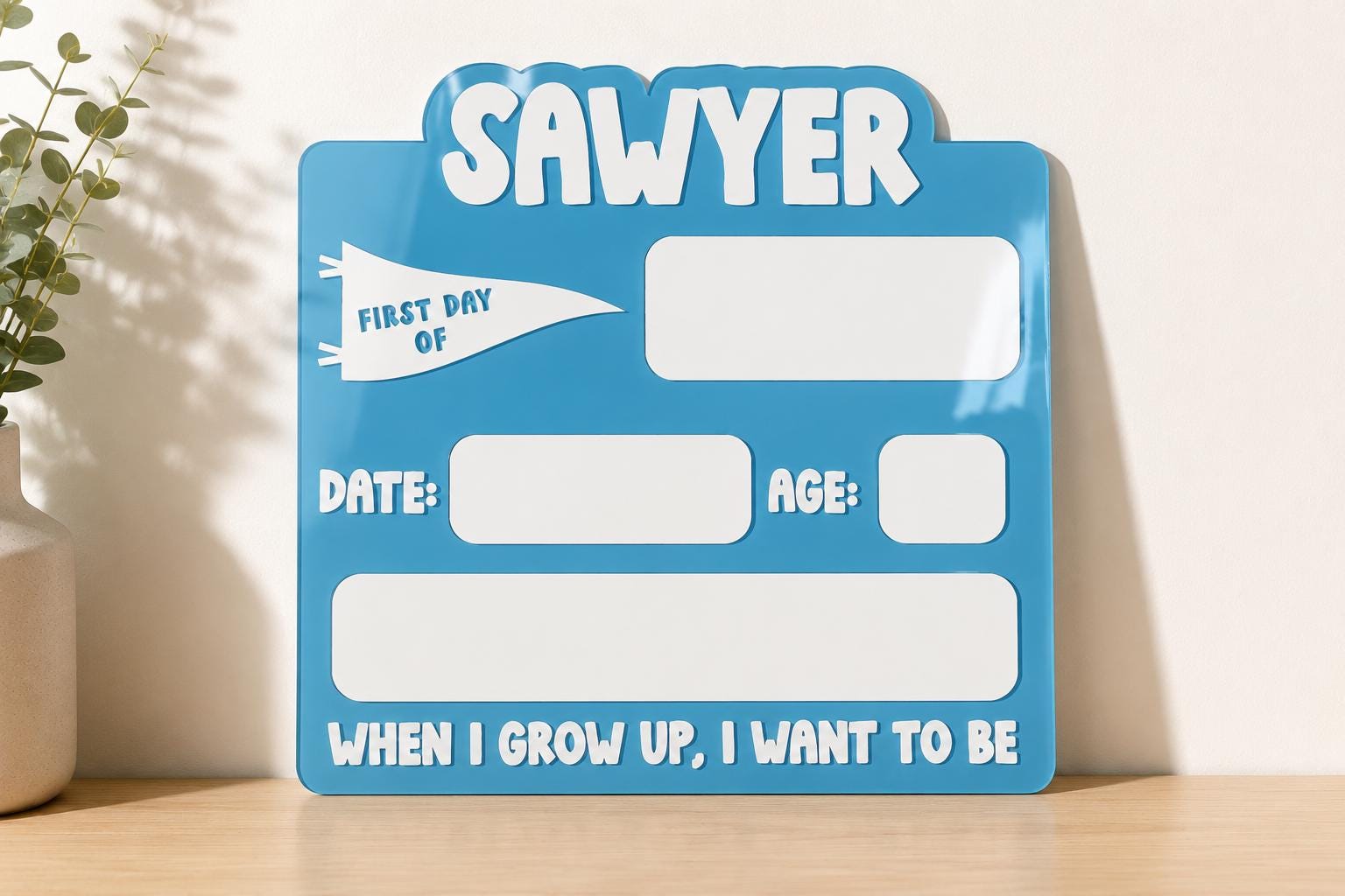 Personalized First Day of School Sign