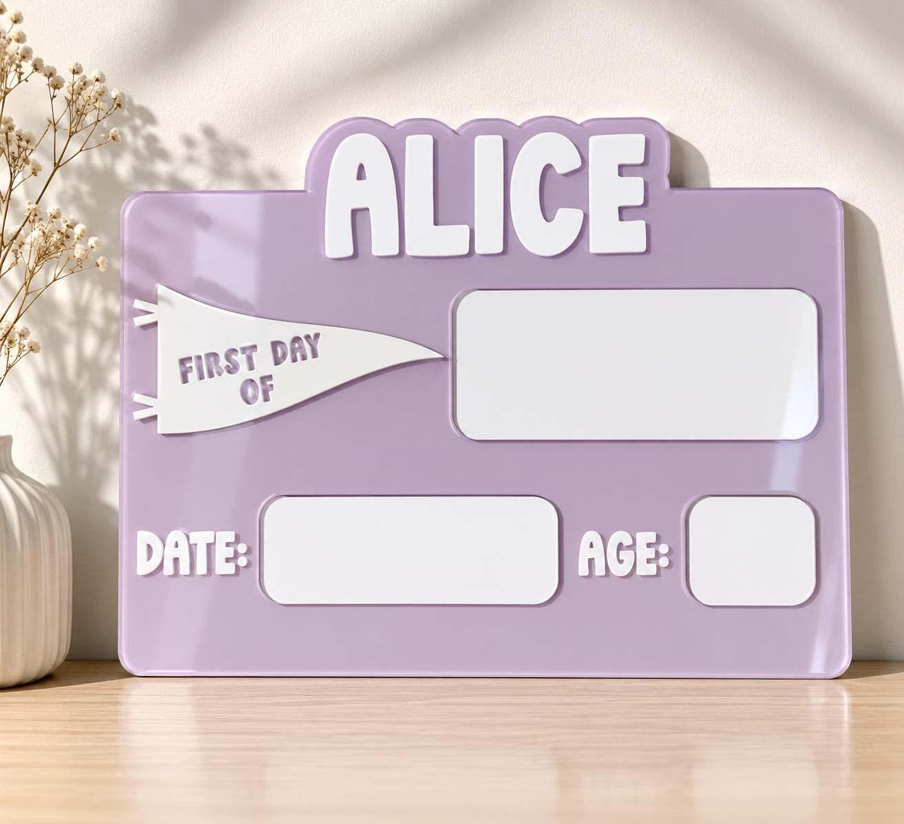 Personalized First Day of School Sign