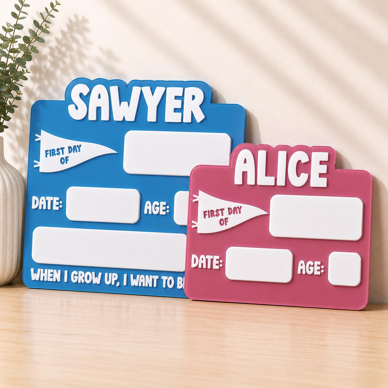 Personalized First Day of School Sign