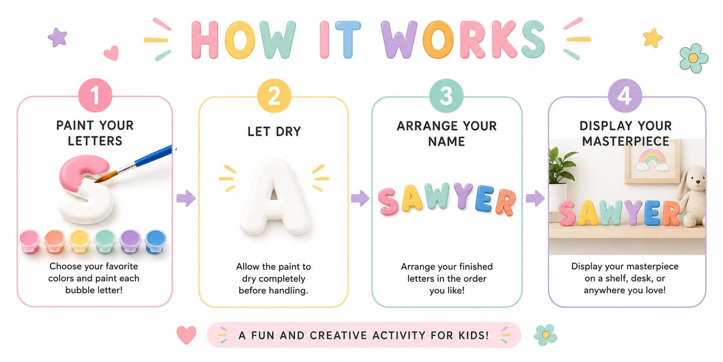 Bubble Letter Name Painting Kit