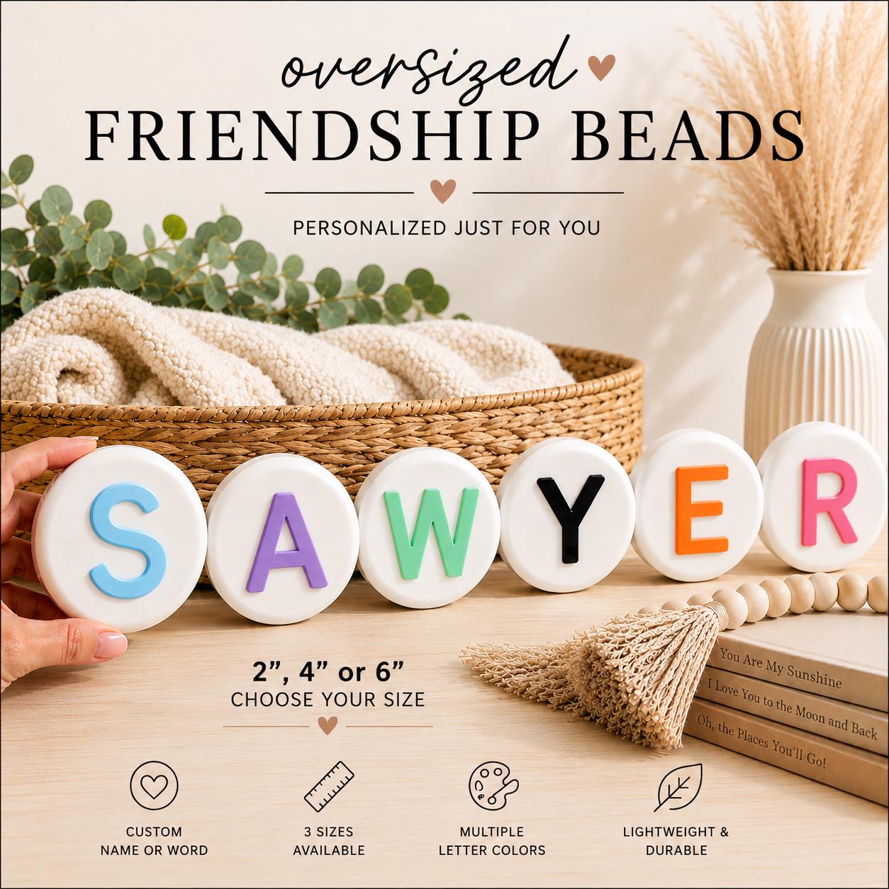 Oversized Personalized Friendship Beads