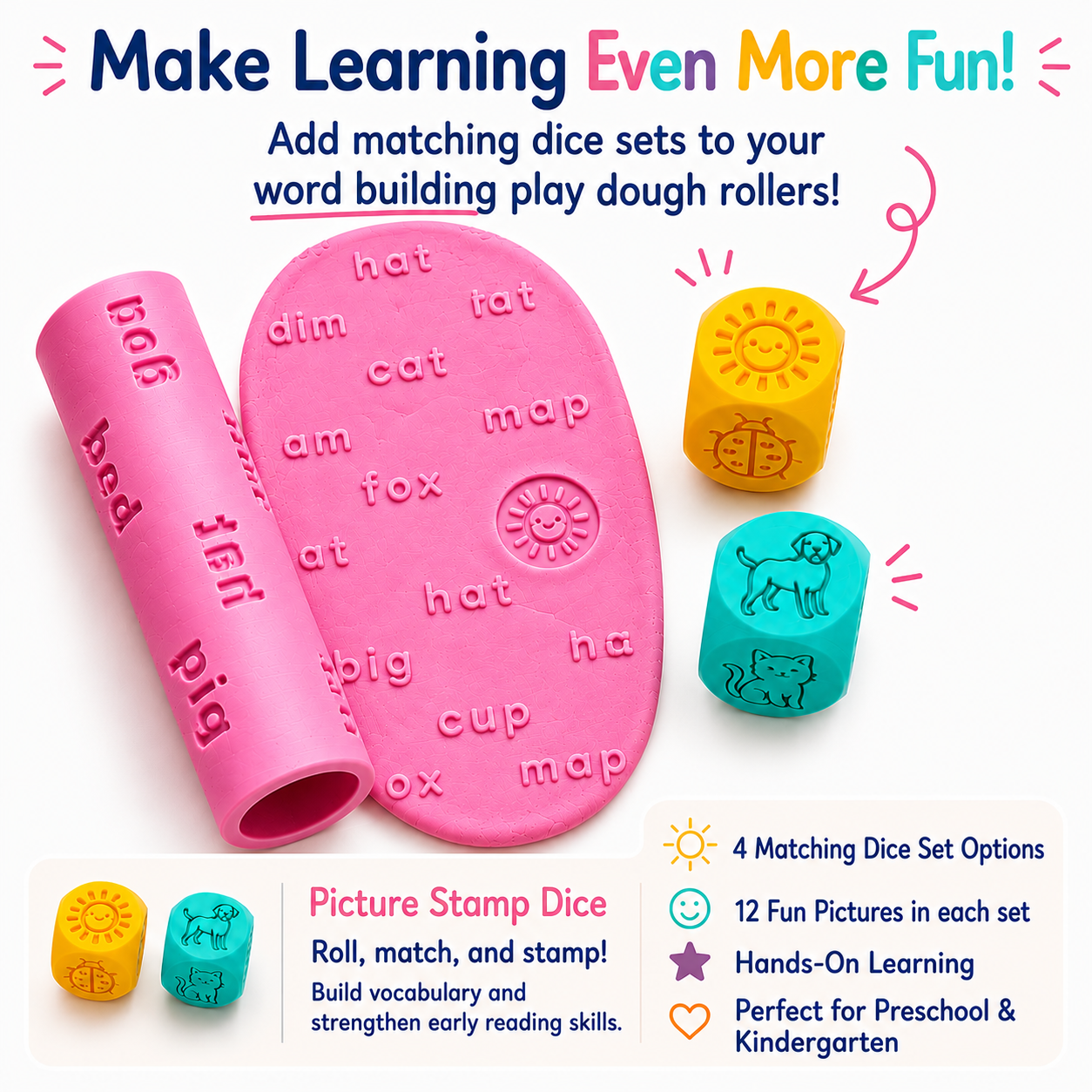 Play Dough Rollers | Alphabet, Numbers & Word Building | CVC, CVCe, CVCC, CCVC