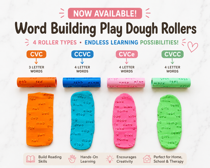 Play Dough Rollers | Alphabet, Numbers & Word Building | CVC, CVCe, CVCC, CCVC